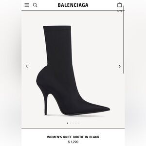 Balenciaga Black Knife Heeled Booties